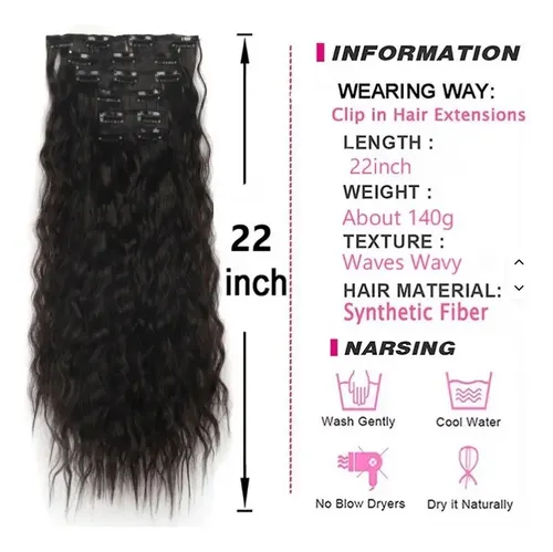 Cortina De Cabello Orgánico 6 Piezas Con Movimiento Ondas