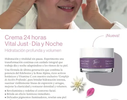 Crema Facial 24 Horas, Hidratación Profunda Y Volumen, 50 Gr