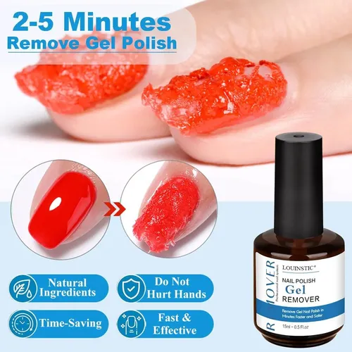 Removedor Esmalte Gel Louinstic 2x30ml Rápido Sin Acetona
