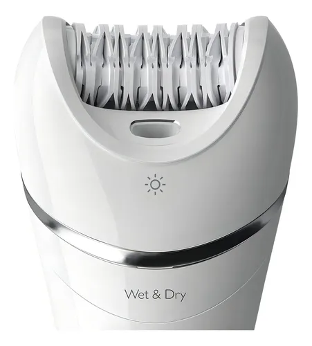 Depilatoria Inalámbrica Philips Bre700 Luz, 40 Minutos de Autonomía, 3 Accesorios, 100% Lavable, Uso Seco y Humedo, Zonas Delicadas Series 8000 Blanco