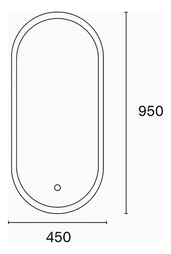 Espejo Ovalado Con Luz Led 28w Táctil Baño 95cm Dabor