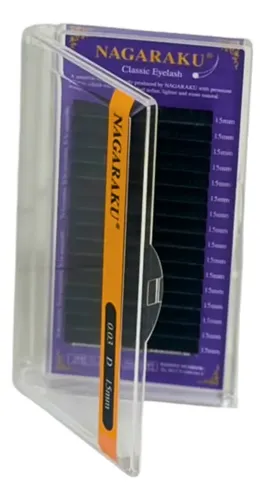 Kit Nagaraku Extensiones De Pestañas Clásicas 0.03 Curva D Largos 13 Al 15 Mm