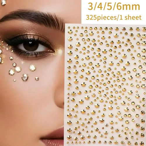 Autoadhesivos Strass Para Rostro Ojos Y Cuerpo X2