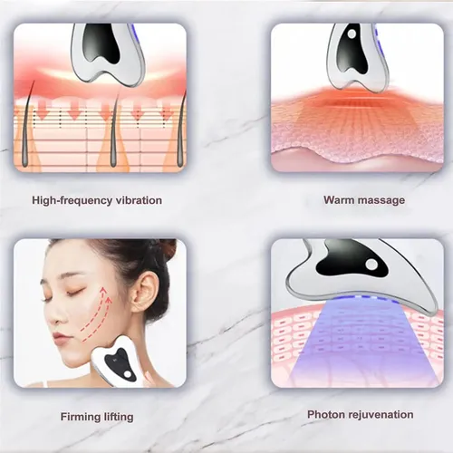 Guasha Facial Acero Inoxidable Masaje Drenaje Linfático
