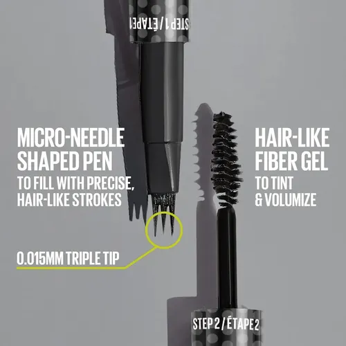 Lapiz Y Fibra De Gel Para Cejas Maybelline Brow Inserts Marron Profundo