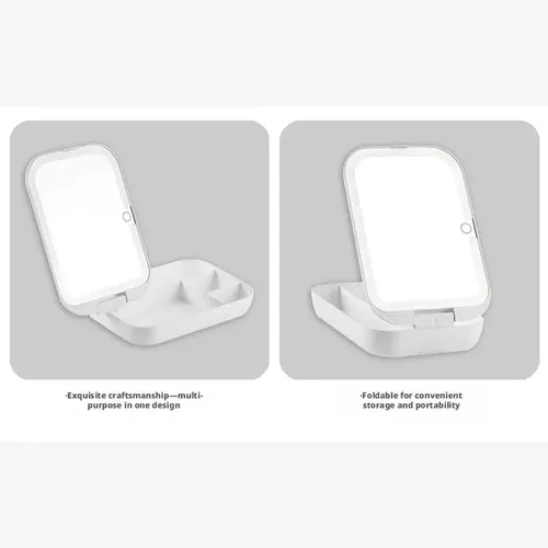 Espejo Para Maquillaje Led De Sobremesa Con Base Plegable
