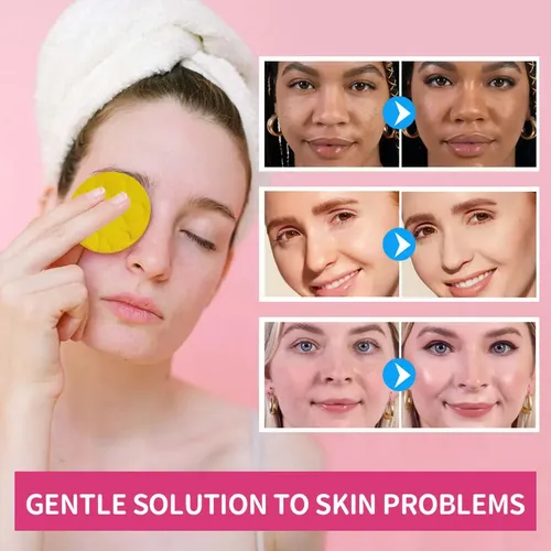 40 Unidades De Almohadillas Limpiadoras Para Rostro Y Cuerpo Amarillo