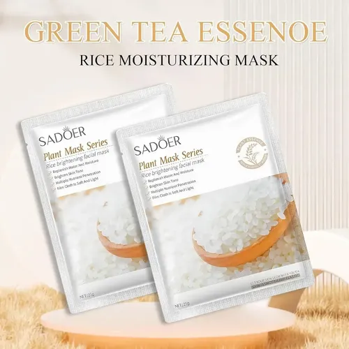 Pack X6 Mascarilla Facial Sadoer Arroz Aclarante Hidratante Todo Tipo De Piel
