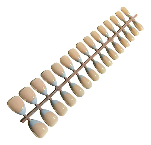 Uñas Postizas Press On Nails French X 30 Pcs 15 Medidas