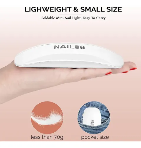 Lámpara Uv Led Nailog Mini 6w Portátil Con Cable Usb