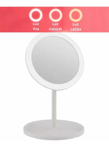 Espejo Maquillaje Luz Led Tactil Recargable Usb