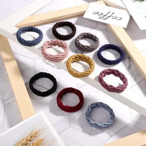 + Willbond 60 Pieces Seamless Hair Ties, Cotton No Crease –