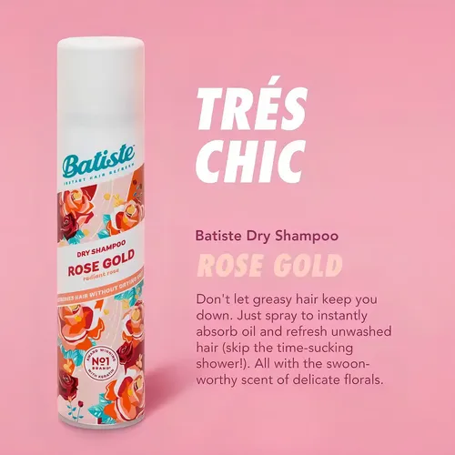 3 Shampoo En Seco Batiste Rose Gold Lavado Sin Agua