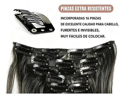 Cabello Rizado Con Múltiples Clips