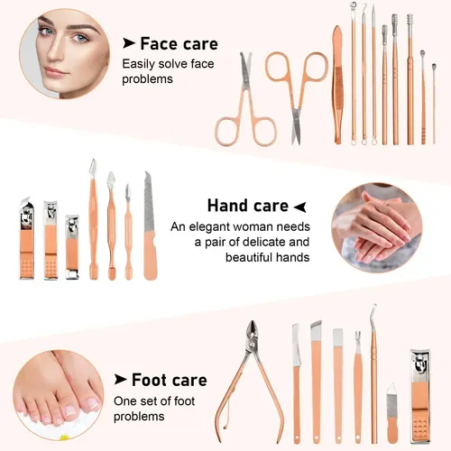 Kit De Manicura Y Pedicura De 26 Piezas