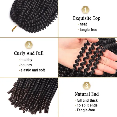 Cabello De Ganchillo Spring Twist Beyond Beauty, 8 Pulgadas