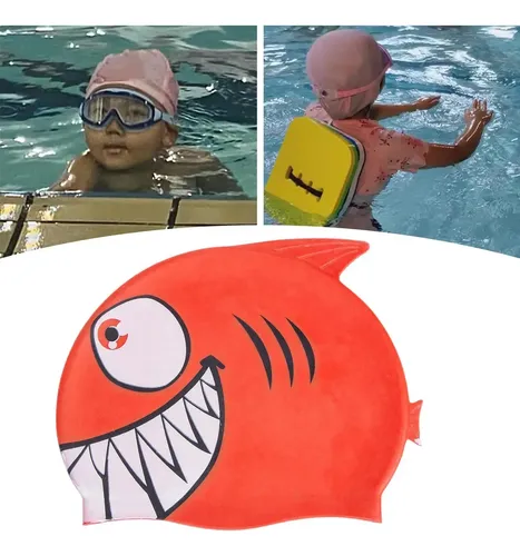 Gorro De Baño En Forma De Tiburón Para Niños, Diseño