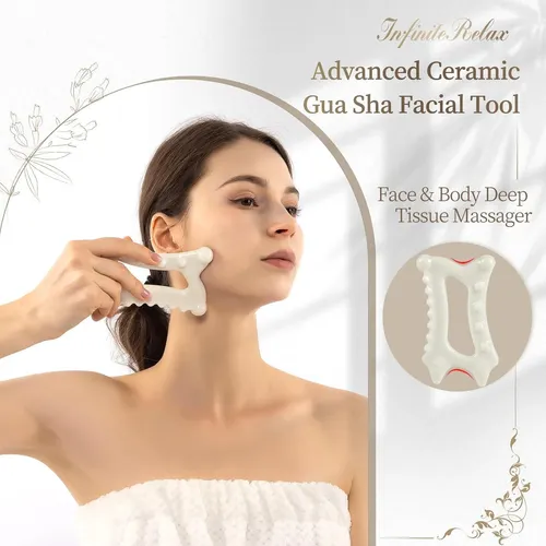 Herramienta De Masaje Gua Sha Cerámica Infiniterelax 18.8cm