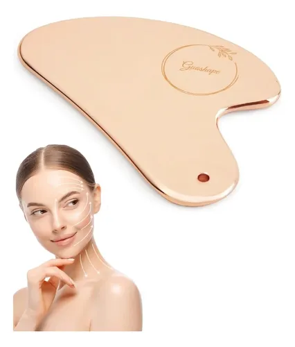 Herramienta Gua Sha Facial Acero Rosa Sculpt Y Antiinflam