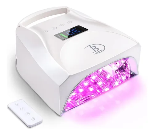Lámpara Uñas Led Uv Recargable Blanca Con Timer Y Sensor