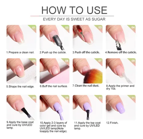 12 Colores Gel Semipermanente Con Lámparas Led Uñas