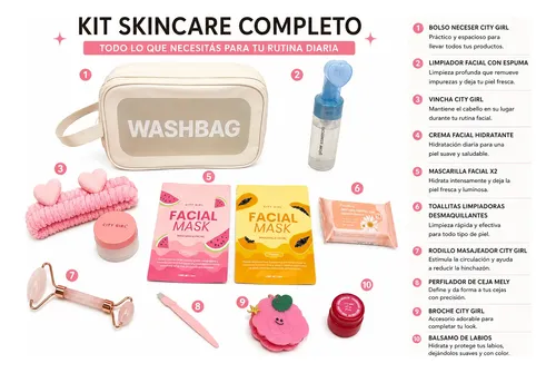Rutina Limpieza Facial Skincare Con Neceser Kit City Girl