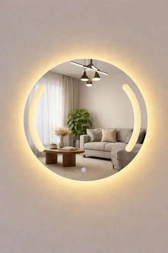 Espejo Redondo Pared Con Luz Led 60cm Touch Dimmer Pulido