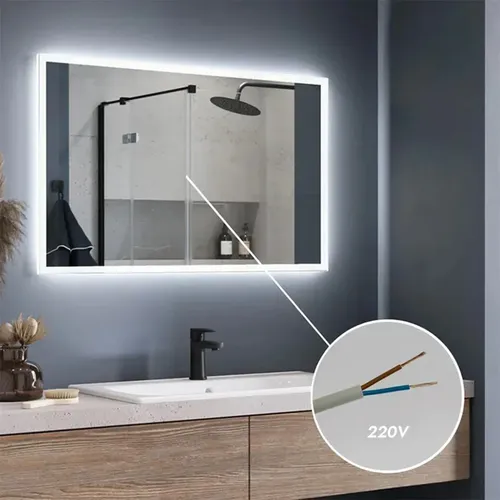 Espejo Para Baño Rectangular Led Táctil Dimerizable Rectangular