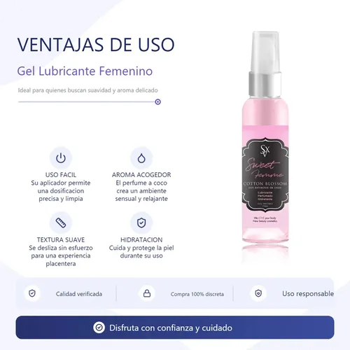 Gel Lubricante Intimo Femenino Sweet Femme Hidrata Perfuma