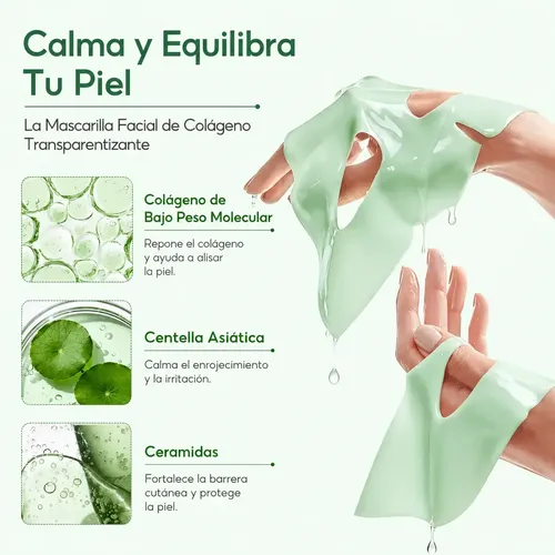 Mascarilla Facial Lanbena Con Colágeno Y Centella Asiatica Todo Tipo De Piel