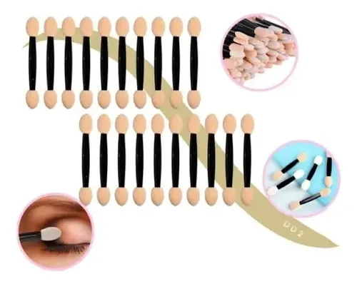 20 Aplicador De Sombras Make Uppara Ojos Y Uñas Doble Punta