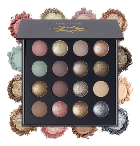 Paleta De Sombras Ucanbe 16 Col Nude Mate Glitter