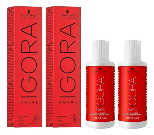 Kit X2 Tintura + Oxidante 30 Vol Igora Royal Schwarzkopf Tono 4-99