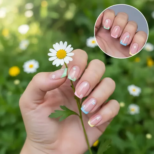 Tips Soft Gel Y Press On X500 Cuadrada Mini Paris Night Uñas