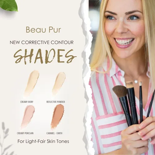 Beau Pur Paleta 4-en-1 Rostro Crema Polvo Contorno Rubor