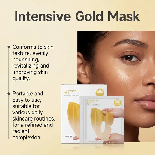 Mascarilla Facial Dorada Hidratante Y Suave Para Uso Diario