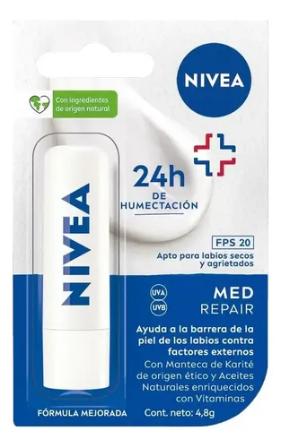 Protector Labial Humectante Nivea Derma Care Fps 20 X3 Un