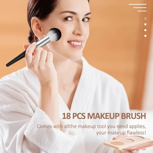 18 Piezas Brochas Set De Brochas Maquillaje Profesional Colo