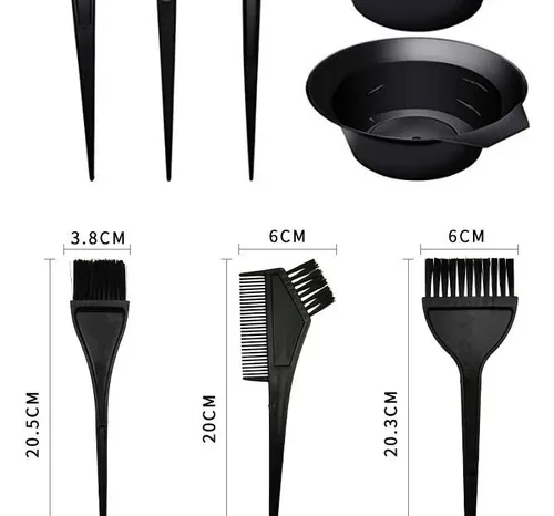 C Juego De Herramientas For Peinar El Cabello, Negro A