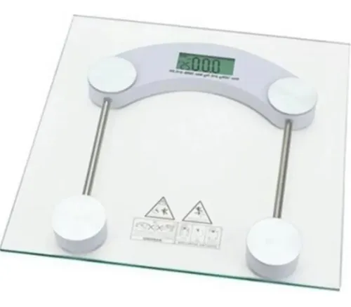 Balanza Digital Vidrio Transparente 180kg para Baño con Pantalla