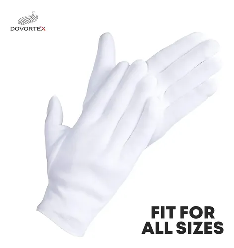 Guantes Algodón Blancos 24 Pzs Hidratantes Y Protectores