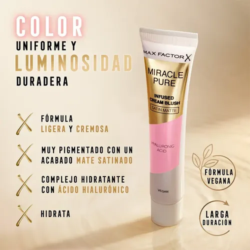 Rubor Líquido Ácido Hialurónico Miracle Pure 15ml Max Factor Tono del maquillaje Rose 01