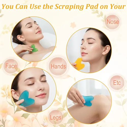 Set 30 Gua Sha Corazón Resina Facial Y Corporal Spa