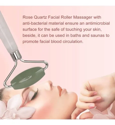 Rodillo Facial De Jade Rojo Masajeador Antipuffiness