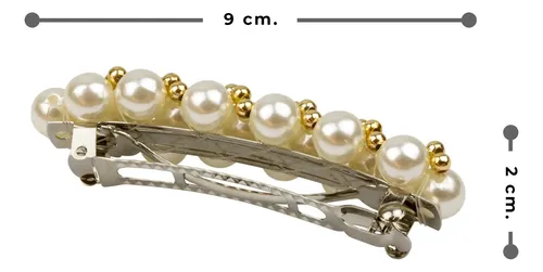 Hebillas Broches Perlas Y Dorado Trenzado Pack X12 Unidades
