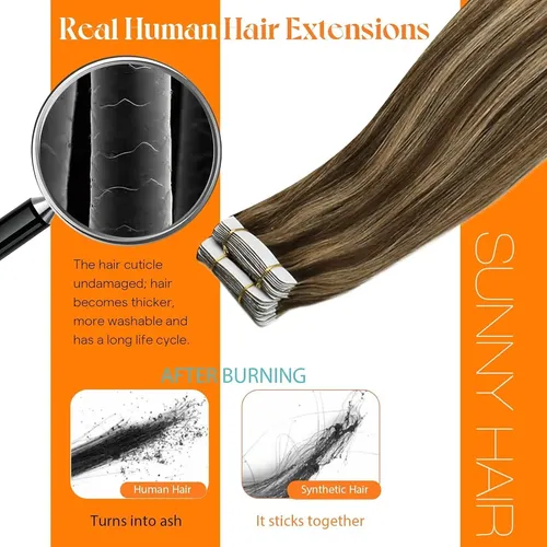Extensiones De Cabello Con Cinta Sunny Hair 18 In Remy Para