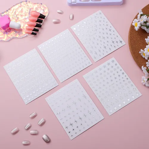 5 Hojas De Pegatinas Autoadhesivas Para Decoración De Uñas C