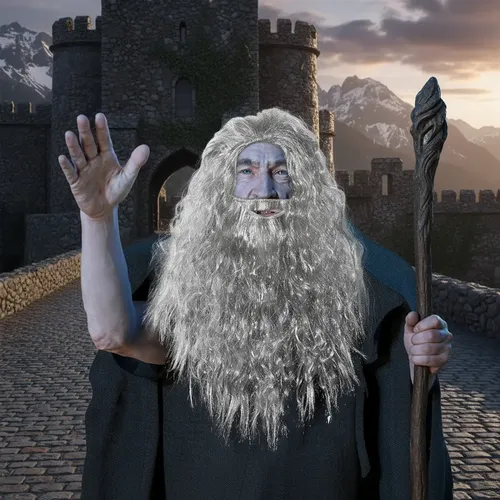 Peluca Barba Brujo Dumbledore Harry Potter Disfraz Cosplay