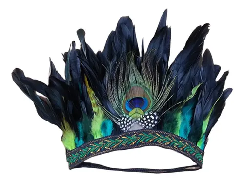 Fascinator De Plumas Accesorios Diadema Para Niños Verde
