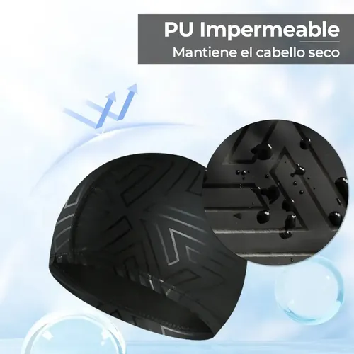 2 Gorra Natacion De Pu Para Adultos Impermeable Elasticidad